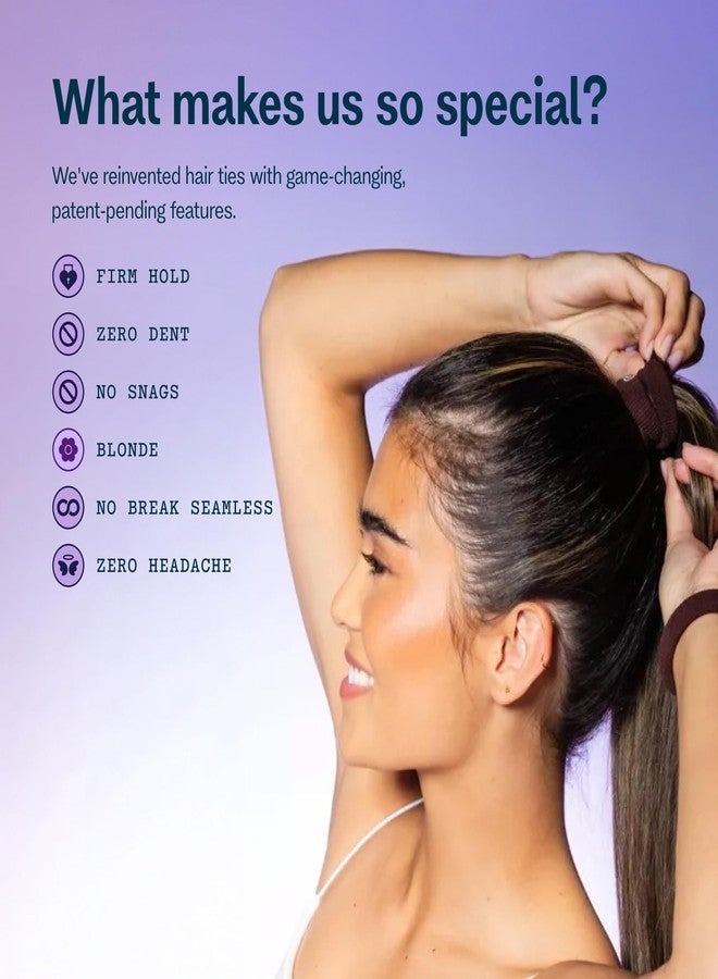 GIMME Beauty Thick Hair Extra Stretch Bands - Patent-Pending Design for Maximum Hold - Premium Ties for Thick & Curly Hair - Sleek & Strong Hold - Dark Brown, 6 Pack - Image 3